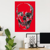 Skull Red Pop Art Poster (Heimbüro)