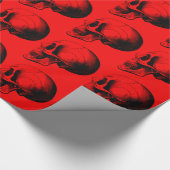 Skull Red Wrapping Paper Geschenkpapier (Ecke)