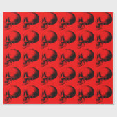Skull Red Wrapping Paper Geschenkpapier (Flach)