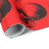 Skull Red Wrapping Paper Geschenkpapier (Rolleneckpunkt)