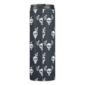 Skull regelmäßiges Polka-Punktmuster mit Pflanze u Thermosbecher (Rückseite)