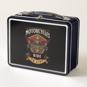 Skull Ride Motorräder, Reite um zu Leben Metall Brotdose