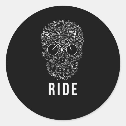 Skull Ride Runder Aufkleber (Vorderseite)