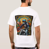 "Skull Rider: Eine kühne Fahrt durch lebendige Blü T-Shirt (Rückseite)