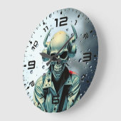 Skull Rider Synth-Punk Wall Clock Große Wanduhr (Winkel)