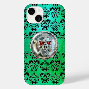 SKULL RIDERS AQUAMARIN TURQUOISE BLUE DAMASK Rot Case-Mate iPhone Hülle