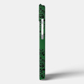 SKULL RIDERS JADE GREEN BLACK DAMASK Case-Mate iPhone HÜLLE (Rückseite / Links)