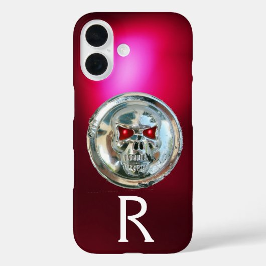 SKULL RIDERS MONOGRAM Red Burgund Case-Mate iPhone Hülle (Rückseite)