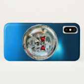 SKULL RIDERS MONOGRAMM blau Case-Mate iPhone Hülle (Rückseite (Horizontal))