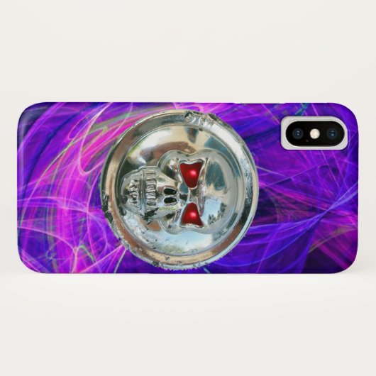 SKULL RIDERS Pink Blue Lila Fraktal Wirbel Case-Mate iPhone Hülle (Rückseite (Horizontal))