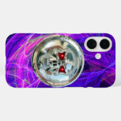 SKULL RIDERS Pink Blue Lila Fraktal Wirbel Case-Mate iPhone Hülle (Rückseite (Horizontal))