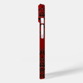SKULL RIDERS RED BLACK DAMASK Case-Mate iPhone HÜLLE (Rückseite / Links)