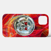 SKULL-RIDERS,Rot-Gelb-Orange-Fraktal-Wirbel Case-Mate iPhone Hülle (Rückseite (Horizontal))