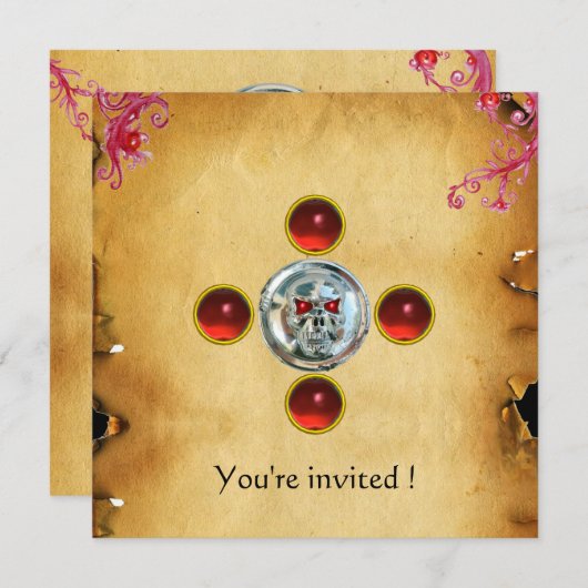 SKULL RIDERS ruby Einladung (Vorne/Hinten)