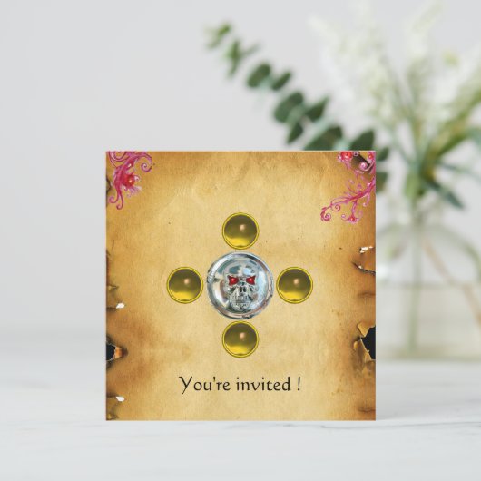 SKULL RIDERS topaz Einladung (Stehend Vorderseite)