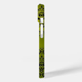 SKULL RIDERS YELLOW BLACK DAMASK Case-Mate iPhone HÜLLE (Rückseite / Links)