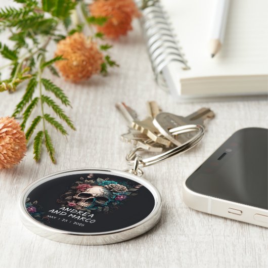 Skull Rock and Roll Gothic Gastgeschenk Hochzeit Schlüsselanhänger (Seite)