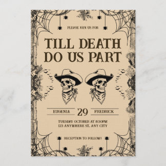 Skull Romance Till Death Do Us Part Wedding Einladung