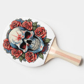 🌹 "Skull & Rose: Bold Elegance Ping Pong Paddle" Tischtennis Schläger (Seitenansicht)