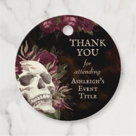 Skull Rose Burgundy Black Grunge DANK DANK SIE GÜN Geschenkanhänger