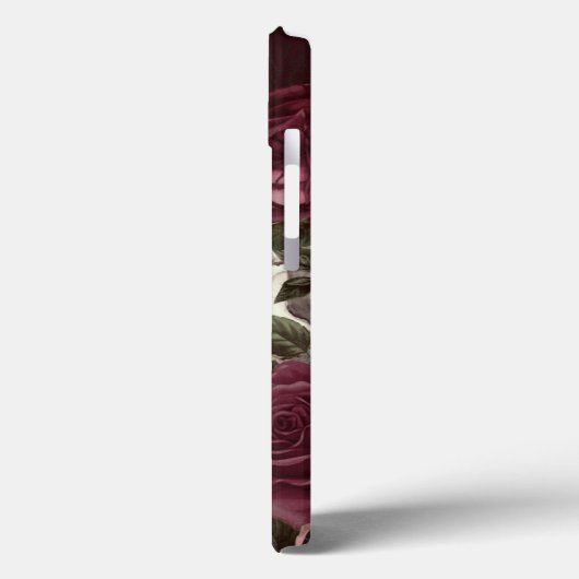 Skull Rose Burgundy Personalisiert Case-Mate iPhone Hülle (Rückseite / Links)