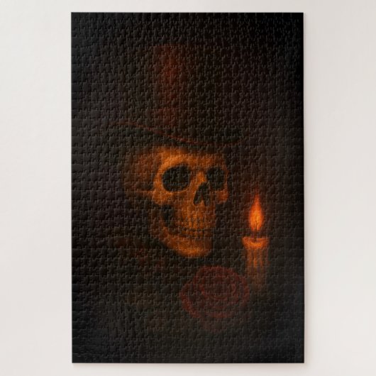 Skull, Rose & Candle Puzzle – Dark Elegance Series (Vertikal)