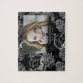 Skull Rose Chalk | Funky Gothic Abschluss Foto Puzzle (Vertikal)