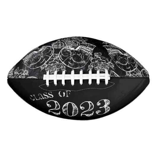 Skull Rose Chalk | Funky Gothic Grunge Abschluss Football (Vorderseite)