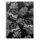 Skull Rose Chalk | Funky Gothic Grunge Lyric Gedic Notizblock (Vorderseite)