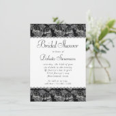 Skull Rose Chalk | Funky Schwarz-weiß Brautparty Einladung (Stehend Vorderseite)