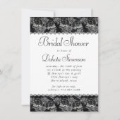 Skull Rose Chalk | Funky Schwarz-weiß Brautparty Einladung (Vorderseite)