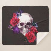 Skull & Rose: Dunkle Flora Wasserfarbe. Sherpadecke (Vorderseite (Horizontal))