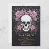 Skull Rose Gothic Adult Halloween Kostüm Party Einladung (Vorderseite)
