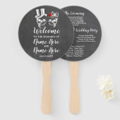 Skull Rose Hochzeitsprogramm Halloween Red Fächer (Vorne und Hinten)