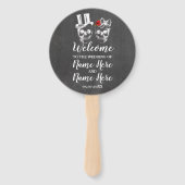 Skull Rose Hochzeitsprogramm Halloween Red Fächer (Vorderseite)