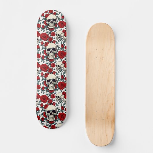 Skull & Rose Skateboard Deck (Vorderseite)