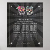 Skull Rose Table Wedween Poster Seating (Vorne)