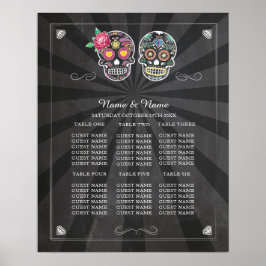 Skull Rose Table Wedween Poster Seating