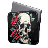 Skull Rose Tattoo Art Laptopschutzhülle (Vorderseite Links)
