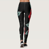 Skull Rose Tattoo Art Leggings (Rückseite)