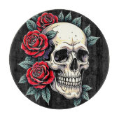 Skull Rose Tattoo Art Schneidebrett (Vorderseite)
