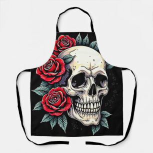 Skull Rose Tattoo Art Schürze