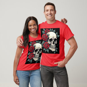 Skull Rose Tattoo Art T-Shirt