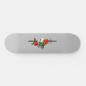 Skull-Rose und Schwert-Skateboard-Deck Skateboard (Horizontal)
