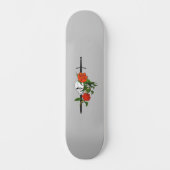 Skull-Rose und Schwert-Skateboard-Deck Skateboard (Vorderseite)