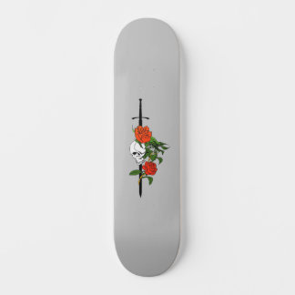 Skull-Rose und Schwert-Skateboard-Deck Skateboard