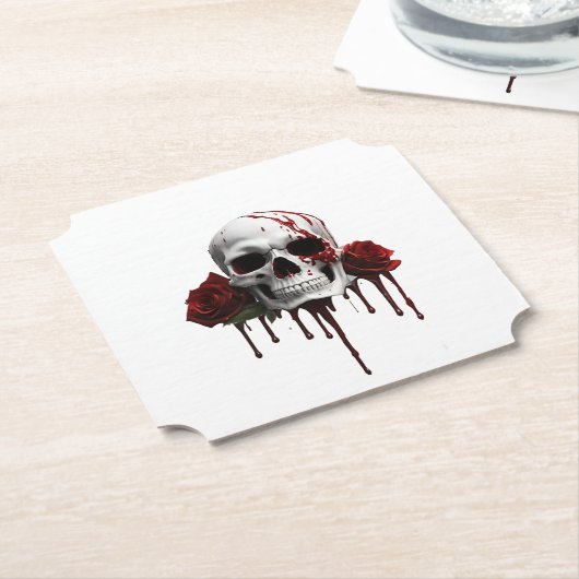 SKULL & ROSE UNTERSETZER (angewinkelt)