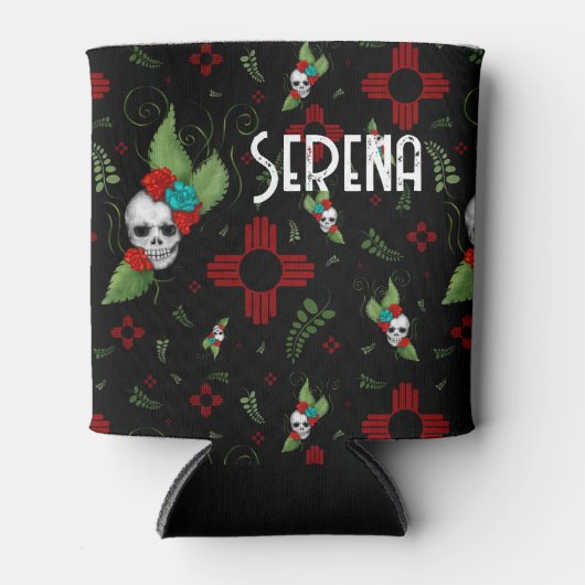 Skull Rose Zia Sun Greenerity Black New Mexico Dosenkühler (Vorderseite)