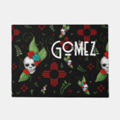 Skull Rose Zia Sun Greenerity Black New Mexico Fußmatte (Vorderseite)