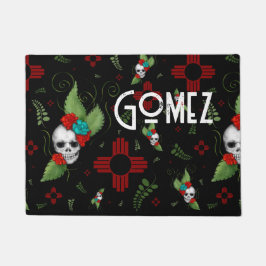 Skull Rose Zia Sun Greenerity Black New Mexico Fußmatte